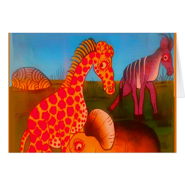 Vintage Colourful African wild animal colours desi (Front Horizontal)