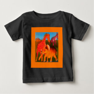 Vintage Colourful African wild animal colours desi Baby T-Shirt