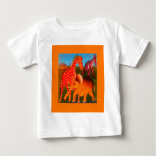 Vintage Colourful African wild animal colours desi Baby T-Shirt
