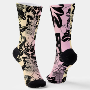 Vintage Colourful Arc Deco Damask Victorian Age Socks