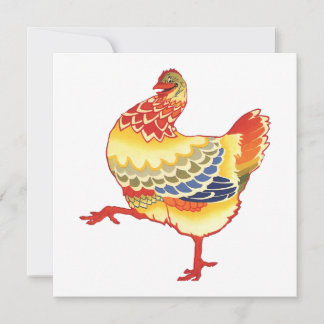 Vintage Colourful Barnyard Chicken from Farm