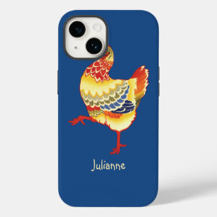 Vintage Colourful Barnyard Chicken from Farm iPhone 14 Case