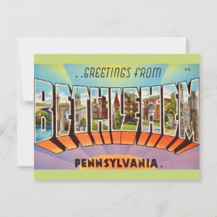 Vintage Colourful Bethlehem PA Postcard