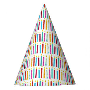 Vintage Colourful Birthday Candles Party Party Hat