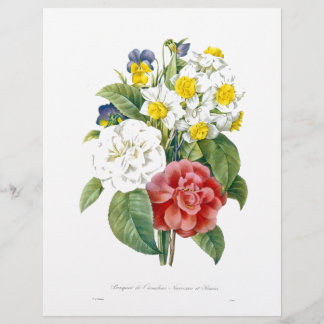 vintage colourful botanical flowers by Redoute.