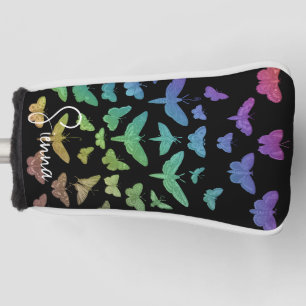 Vintage colourful butterflies moths insects golf head cover