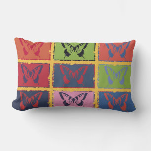 Vintage Colourful Butterfly Fine Art Lumbar Cushion