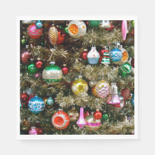 Vintage Colourful Christmas Ornaments Napkin