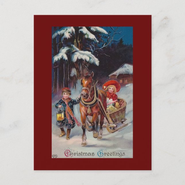 Vintage colourful Christmas postcards (Front)