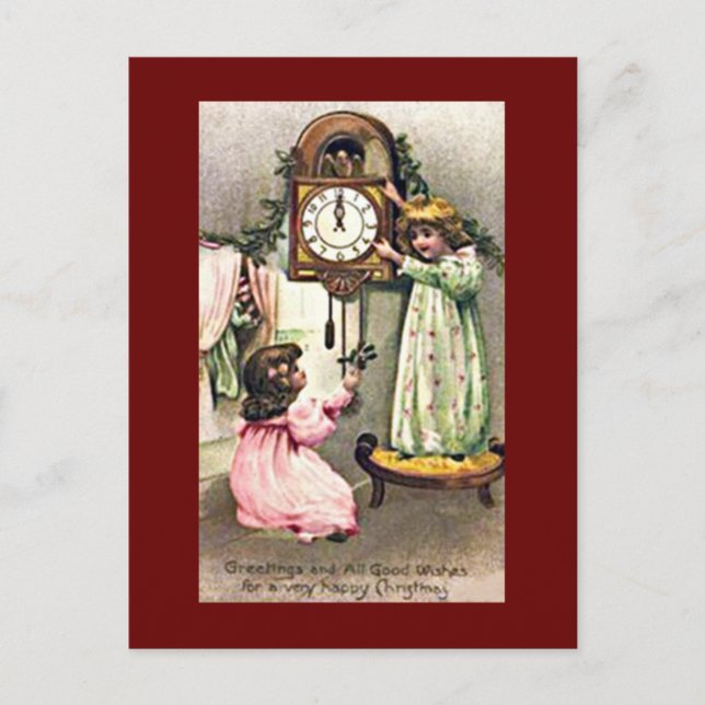Vintage colourful Christmas postcards (Front)