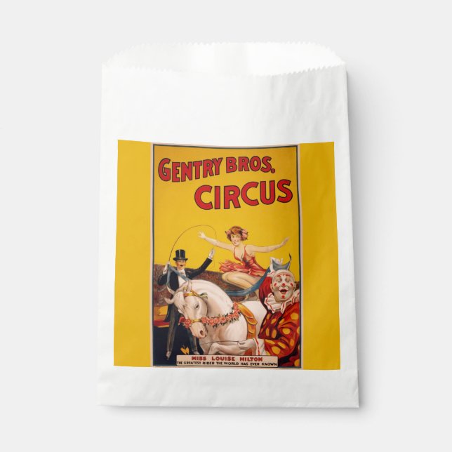 Vintage Colourful Circus Performer Poster Favour Bags (Front)