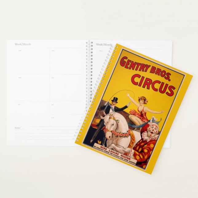 Vintage Colourful Circus Performer Poster Planner (Display)