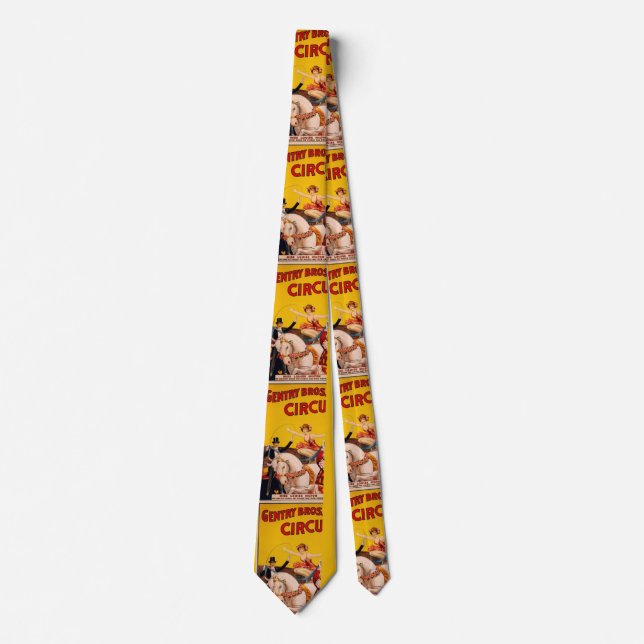 Vintage Colourful Circus Performer Poster Tie (Front)