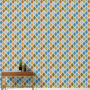 Vintage Colourful Diamons Wallpaper