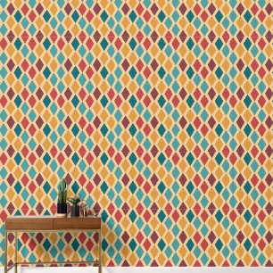 Vintage Colourful Diamons Wallpaper