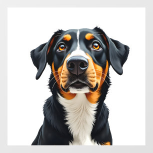 Vintage Colourful Dog Portrait Illustration Retro 