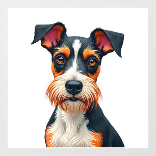 Vintage Colourful Dog Portrait Illustration Retro
