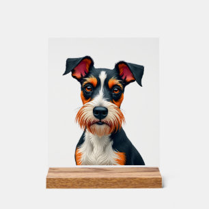 Vintage Colourful Dog Portrait Illustration Retro  Acrylic Sign