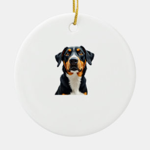 Vintage Colourful Dog Portrait Illustration Retro Ceramic Tree Decoration
