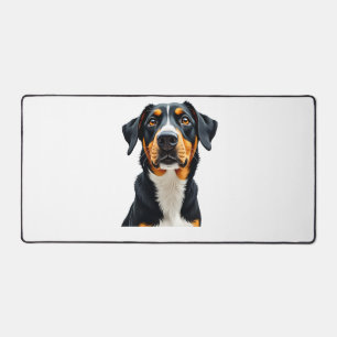 Vintage Colourful Dog Portrait Illustration Retro  Desk Mat