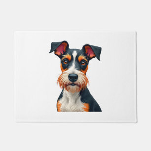Vintage Colourful Dog Portrait Illustration Retro  Doormat