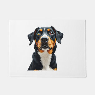 Vintage Colourful Dog Portrait Illustration Retro  Doormat