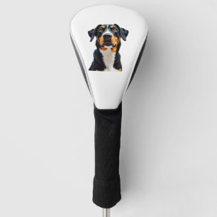 Vintage Colourful Dog Portrait Illustration Retro  Golf Head Cover