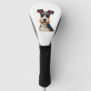 Vintage Colourful Dog Portrait Illustration Retro  Golf Head Cover
