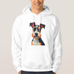 Vintage Colourful Dog Portrait Illustration Retro Hoodie