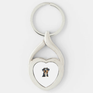Vintage Colourful Dog Portrait Illustration Retro  Key Ring