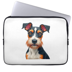 Vintage Colourful Dog Portrait Illustration Retro  Laptop Sleeve