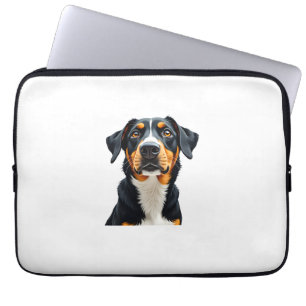 Vintage Colourful Dog Portrait Illustration Retro  Laptop Sleeve