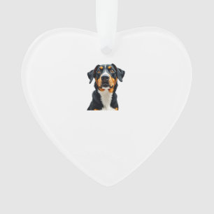 Vintage Colourful Dog Portrait Illustration Retro  Ornament