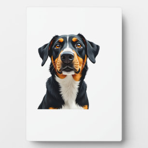 Vintage Colourful Dog Portrait Illustration Retro  Plaque