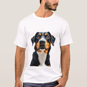 Vintage Colourful Dog Portrait Illustration Retro  T-Shirt