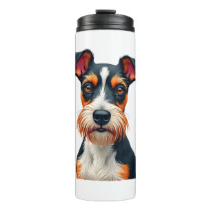 Vintage Colourful Dog Portrait Illustration Retro  Thermal Tumbler