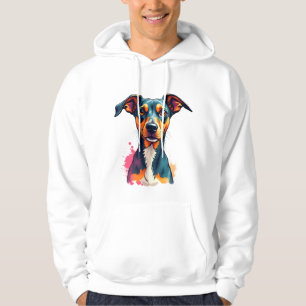 Vintage Colourful Dog Portrait Pop Art Illustratio Hoodie