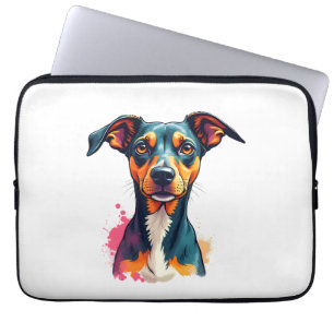Vintage Colourful Dog Portrait Pop Art Illustratio Laptop Sleeve