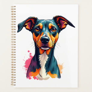 Vintage Colourful Dog Portrait Pop Art Illustratio Planner