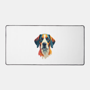 Vintage Colourful Dog Portrait Pop Art Style Pet I Desk Mat