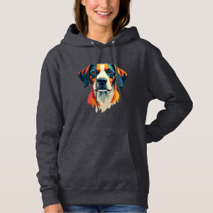 Vintage Colourful Dog Portrait Pop Art Style Pet I Hoodie