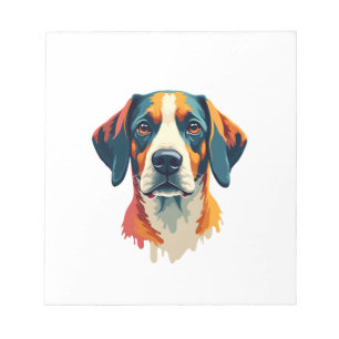 Vintage Colourful Dog Portrait Pop Art Style Pet I Notepad