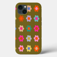 Vintage Colourful Floral Abstract Retro Flowers