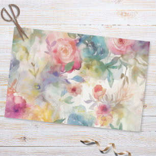 Vintage Colourful Floral Botanical Pattern  Tissue Paper