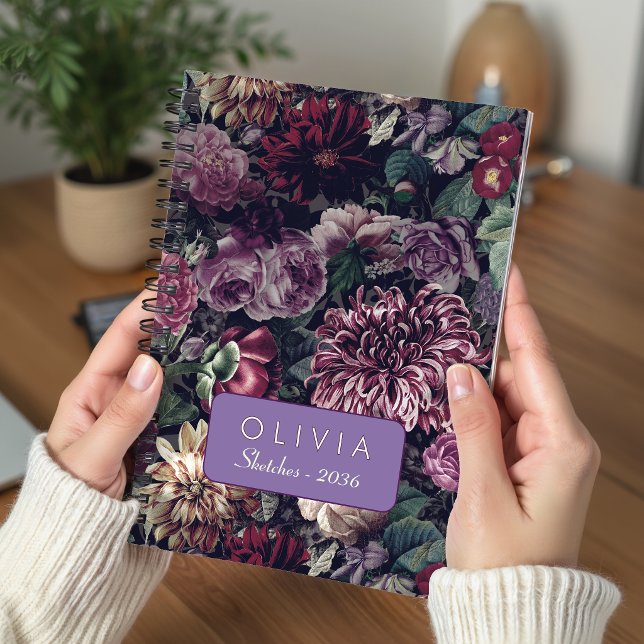 Vintage Colourful Floral Monogrammed Notebook (Creator Uploaded)
