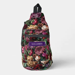 Vintage colourful Floral monogrammed  Printed Sling Bag