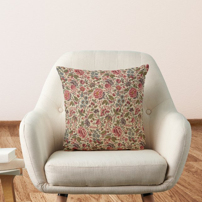 Vintage Colourful Floral Print Cushion (Creator Uploaded)