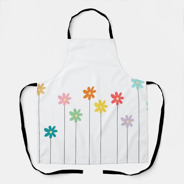 Vintage Colourful Flower Apron (Front)