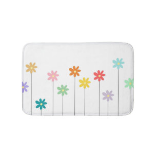 Vintage Colourful Flower Bath Mat