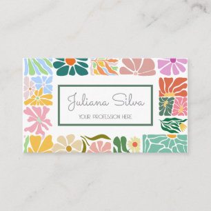 Vintage Colourful Flower Retro Business Card